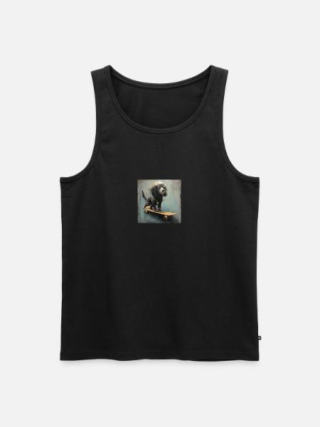 Dog on Scateboard - Männer Premium Bio Tank Top - Schwarz