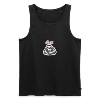 Sloth Chill - Men's Premium Organic Tank Top - black - Front - AI Model Male 178 light (178cm)