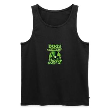St Patricks Day Dogs Make Everyday Feel Lucky - Men's Premium Organic Tank Top - black - Front - Michal (187cm)