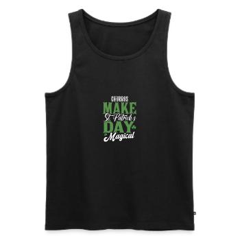 Churros Make St Patricks Day Magical - Men's Premium Organic Tank Top - black - Front - AI Model Male 178 light (178cm)