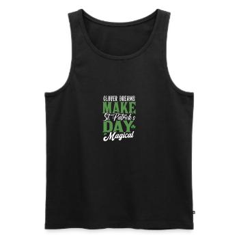 Kleeträume machen den St. Patricks Day magisch - Männer Premium Bio Tank Top - Schwarz - Vorne - Michal (187cm)