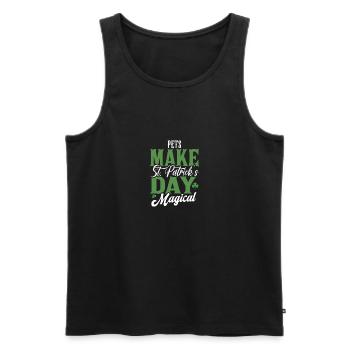 Haustiere machen den St. Patricks Day magisch - Männer Premium Bio Tank Top - Schwarz - Vorne - Michal (187cm)