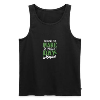 Rainbows End machen den St. Patricks Day magisch - Männer Premium Bio Tank Top - Schwarz - Vorne - Michal (187cm)