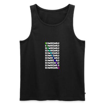 Schwarzwald | Gebirge | Wandern | Urlaub - Männer Premium Bio Tank Top - Schwarz - Vorne - AI Model Male 178 light (178cm)