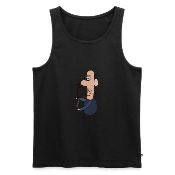 Heroes of the Tablecloth Warrior Level 1 - Men's Premium Organic Tank Top - black - Front - Michal (187cm)