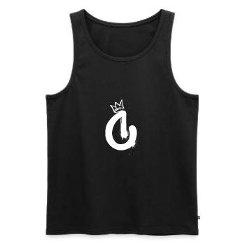 C - Männer Premium Bio Tank Top - Schwarz - Vorne - Michal (187cm)