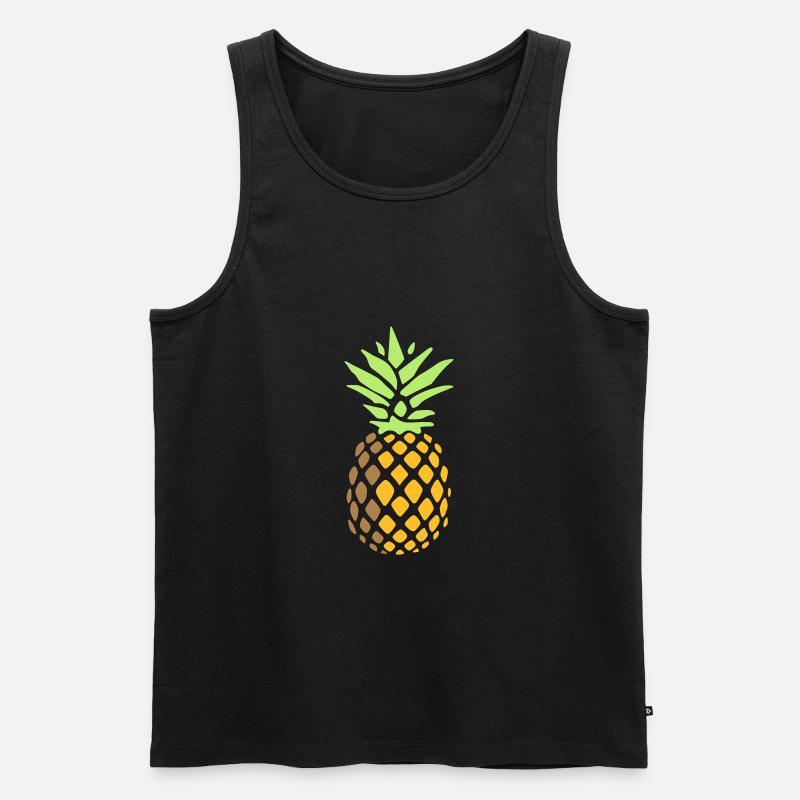 Ananas - Männer Premium Bio Tank Top - Schwarz