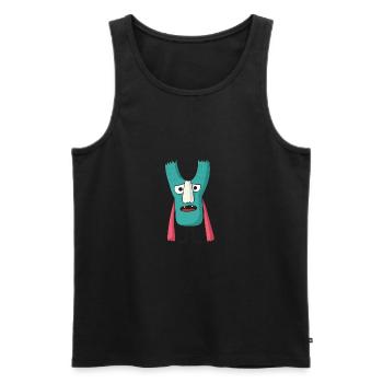 Funny Horror Gift Halloween Kawaii Monster - Men's Premium Organic Tank Top - black - Front - AI Model Male 178 light (178cm)