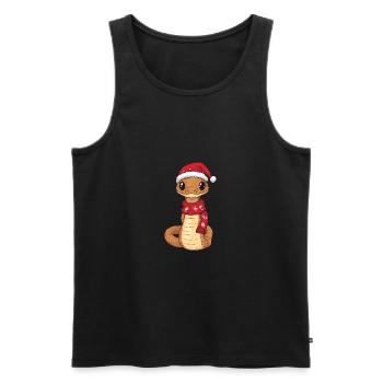 Snake Cobra Christmas Comic - Men's Premium Organic Tank Top - black - Front - Michal (187cm)