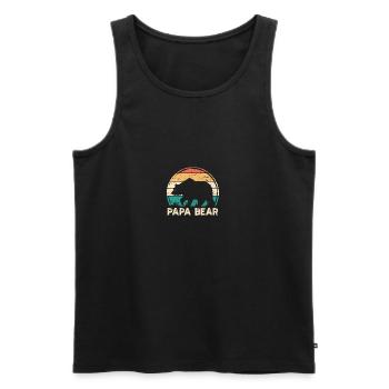 Papa Bear - Papa Bear fête des pères cadeau drôle Papa - Débardeur bio Premium Homme - noir - Devant - Michal (187cm)