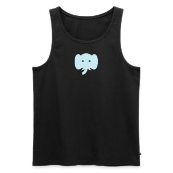 Eléphant doucement dessiné - Débardeur bio Premium Homme - noir - Devant - AI Model Male 178 light (178cm)
