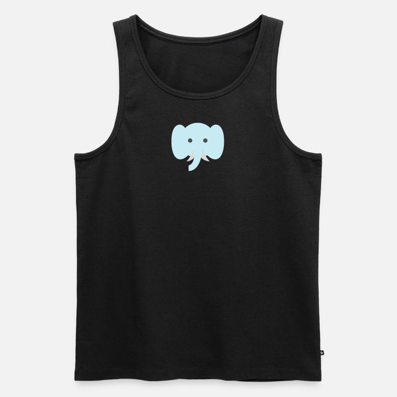 Elephant Süß Gezeichnet - Männer Premium Bio Tank Top - Schwarz