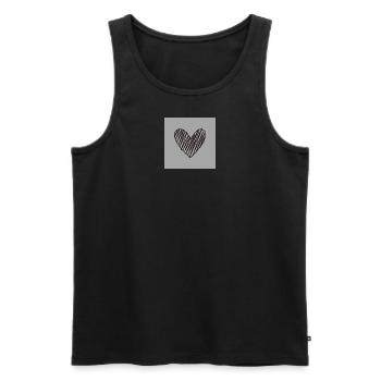 Herz - Männer Premium Bio Tank Top - Schwarz - Vorne - Michal (187cm)