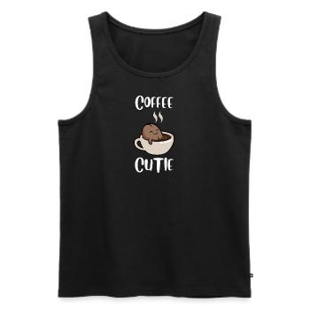 Coffee Cutie - Männer Premium Bio Tank Top - Schwarz - Vorne - Michal (187cm)