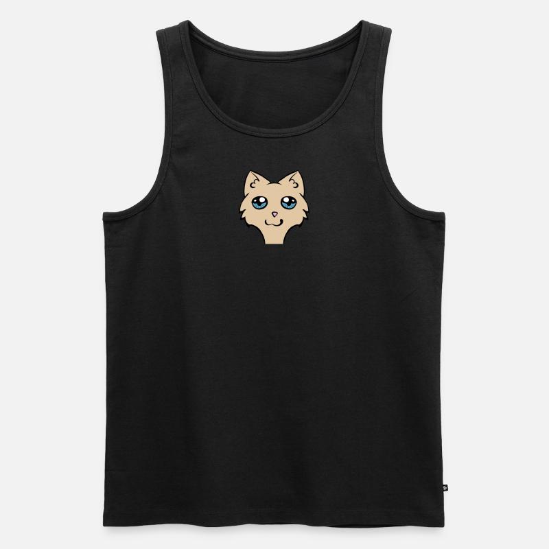 katze - Männer Premium Bio Tank Top - Schwarz