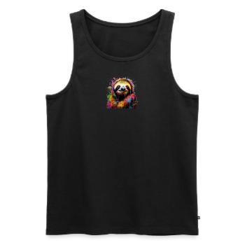 Faultier Design, Spraywork, Artwork - Männer Premium Bio Tank Top - Schwarz - Vorne - AI Model Male 178 light (178cm)
