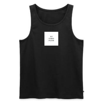 NO STRESS - Männer Premium Bio Tank Top - Schwarz - Vorne - Michal (187cm)