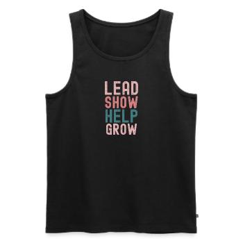 Inspiring Leadership - Lead, Show, Help, - Men's Premium Organic Tank Top - black - Front - AI Model Male 178 light (178cm)