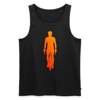 Bicycle Cyclist Men Bicycle Cycling - Men's Premium Organic Tank Top - black - Front - AI Model Male 178 light (178cm)