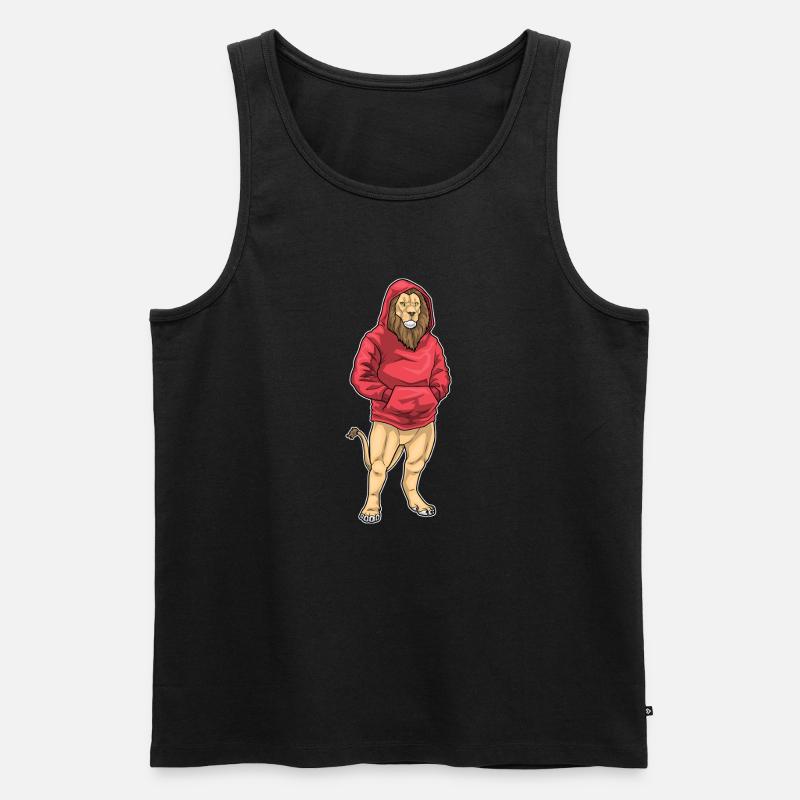 Löwe Winter - Männer Premium Bio Tank Top - Schwarz