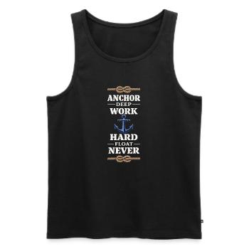 Seamanship Gift for Deckhand Ocean Work - Men's Premium Organic Tank Top - black - Front - AI Model Male 178 light (178cm)