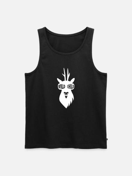Wilder Reh-Boy mit Sonnenbrille - weiß - Männer Premium Bio Tank Top - Schwarz
