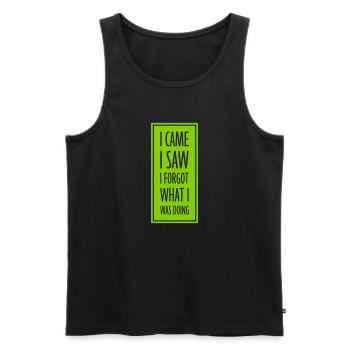 I came saw forget - Men's Premium Organic Tank Top - black - Front - AI Model Male 178 light (178cm)