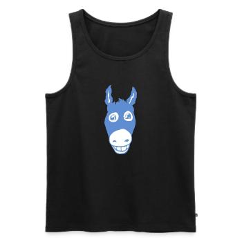 Smiling donkey blue - Men's Premium Organic Tank Top - black - Front - Michal (187cm)