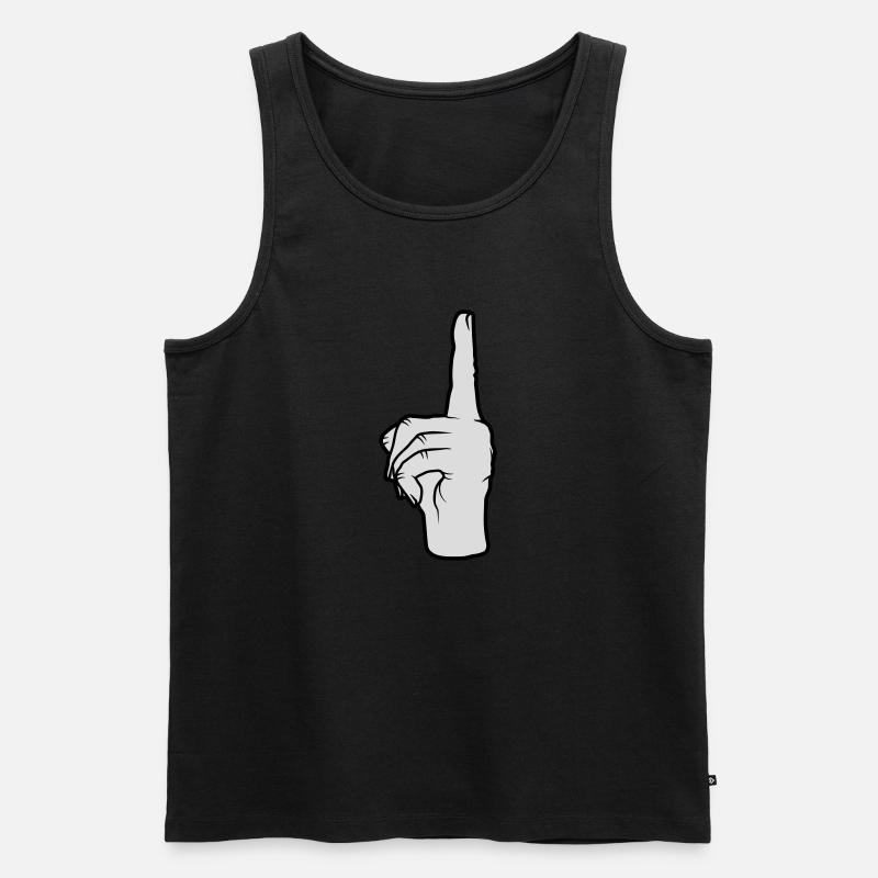 Finger points up - Men's Premium Organic Tank Top - black