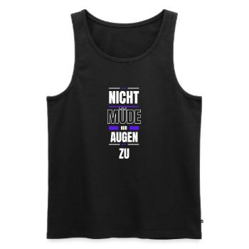 Nicht müde - nur Augen zu - Männer Premium Bio Tank Top - Schwarz - Vorne - AI Model Male 178 light (178cm)