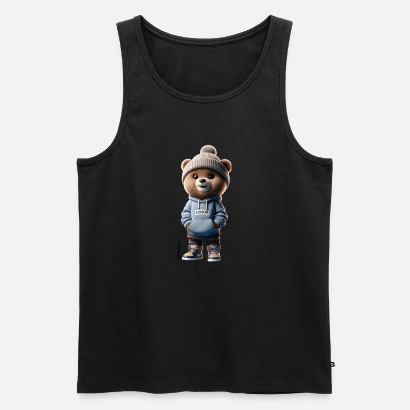 Baer mit Hoodie - Männer Premium Bio Tank Top - Schwarz