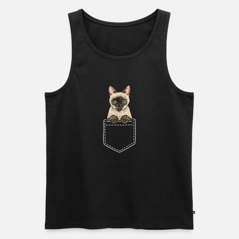 Siamkatze Katze Siamese - Männer Premium Bio Tank Top - Schwarz