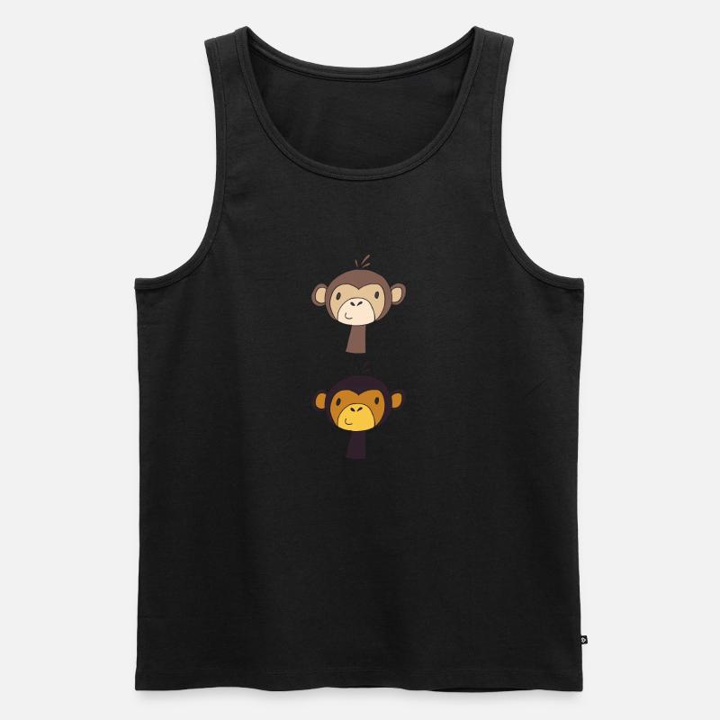 affenfreunde - Männer Premium Bio Tank Top - Schwarz
