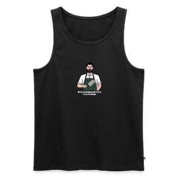 Metzger Shirt, Geschenk Für Metzger, Berufe - Männer Premium Bio Tank Top - Schwarz - Vorne - Michal (187cm)