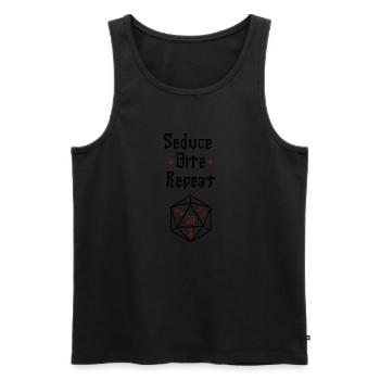 Verführen, Schwanz, Wiederholen - Männer Premium Bio Tank Top - Schwarz - Vorne - AI Model Male 178 light (178cm)