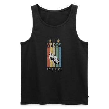 Un verre après chaque virage t-shirt moto apéro - Débardeur bio Premium Homme - noir - Devant - Michal (187cm)