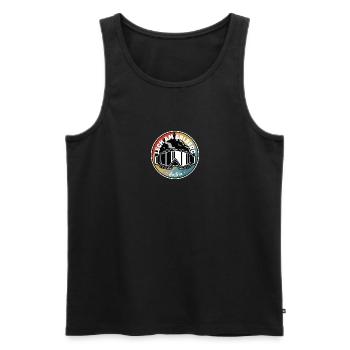 Skiing In Lech am Arlberg Austria - Men's Premium Organic Tank Top - black - Front - AI Model Male 178 light (178cm)