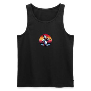 Coole Ziege Spielt Violine Auf Der Farm - Männer Premium Bio Tank Top - Schwarz - Vorne - Michal (187cm)