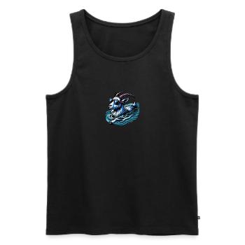 Drôle De Chèvre Natation Sport Design - Débardeur bio Premium Homme - noir - Devant - Michal (187cm)