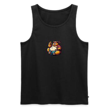Karate Bear Meditating With Chopsticks - Men's Premium Organic Tank Top - black - Front - AI Model Male 178 light (178cm)