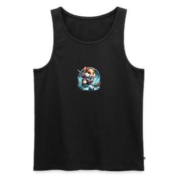 Cute Hamster Hockey Player - Men's Premium Organic Tank Top - black - Front - Michal (187cm)