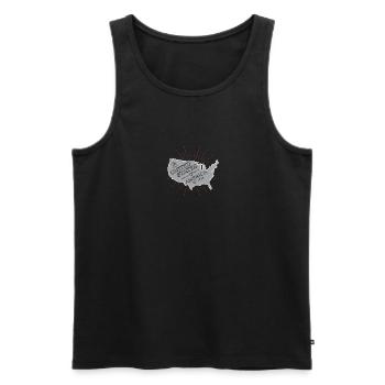 Les États-Unis d’Amérique sont en 1776, 4. - Débardeur bio Premium Homme - noir - Devant - Michal (187cm)