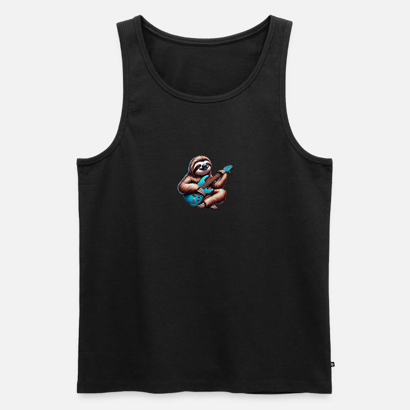 Cooler Faultier E-Gitarre Gitarrist - Männer Premium Bio Tank Top - undefined
