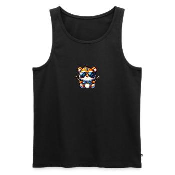 Global - Black without Japan Template - Men's Premium Organic Tank Top - black - Front - Michal (187cm)