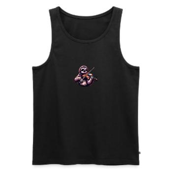 Cool paresseux Violoniste Musique classique - Débardeur bio Premium Homme - noir - Devant - Michal (187cm)