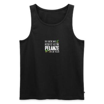 Zwei Pflanzen sind besser Gärtnerin Sprüche Damen - Männer Premium Bio Tank Top - Schwarz - Vorne - Michal (187cm)