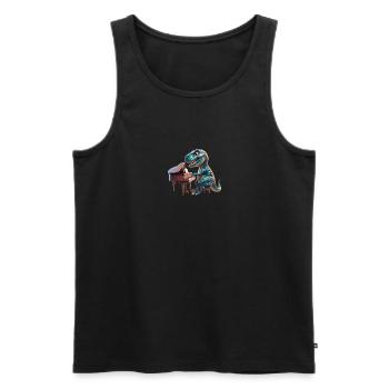 Conception de fan de musique de pianiste de dinosaure cool - Débardeur bio Premium Homme - noir - Devant - AI Model Male 178 light (178cm)