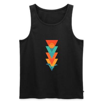 Bunte Dreiecke (Delfine) - Männer Premium Bio Tank Top - Schwarz - Vorne - AI Model Male 178 light (178cm)