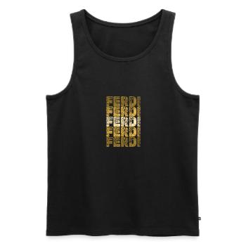 Heimat Ferdi - Männer Premium Bio Tank Top - Schwarz - Vorne - Michal (187cm)