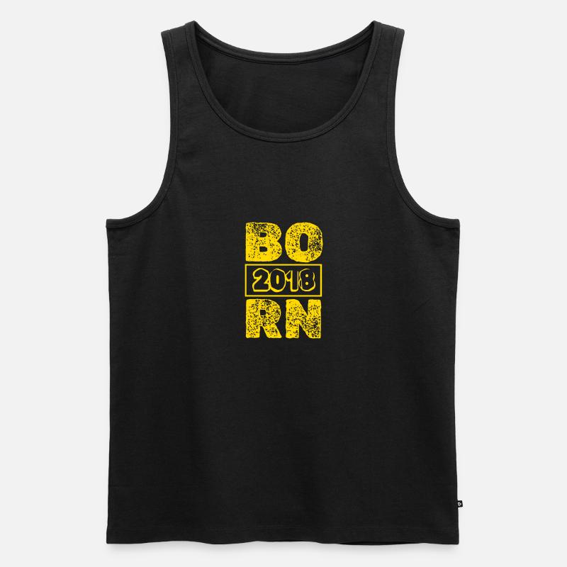 Born 2018 - Männer Premium Bio Tank Top - Schwarz